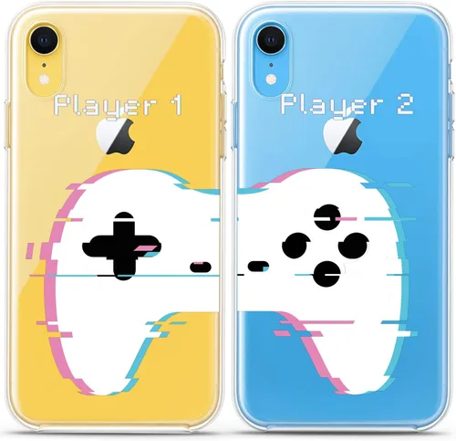Miniatura 7 de Fundas a juego para parejas compatibles con iPhone 16 15 14 13 12 11 Pro Max Mini Xs X 6s 8 Plus 7+ Xr 10 SE 5 Game Player Relación Amigo Novio