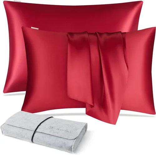 Miniatura 44 de DISANGNI Funda de almohada de seda de morera 100% natural para cabello y piel con cremallera oculta, 22 momme ambos lados