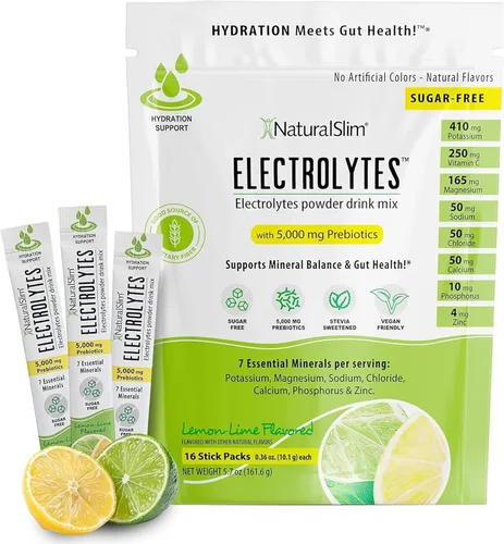 Miniatura 13 de NaturalSlim Mezcla de hidratación y bebida energética con prebióticos, apoyo para la salud intestinal, paquetes de electrolitos en polvo sin azúcar