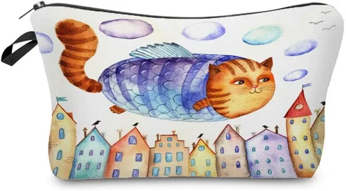 Miniatura 6 de Bolsa de maquillaje de viaje para gatos, organizador de cosméticos de gatos de dibujos animados, bolsas de maquillaje divertidas, regalos Gato