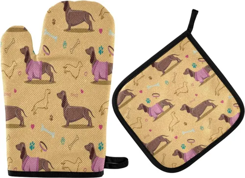 Miniatura 10 de ZZXXB Spring Bird - Guantes de cocina dobles con diseño floral de mariposa, resistentes al calor, antideslizantes, extra largos de 7 x 35 pulgadas