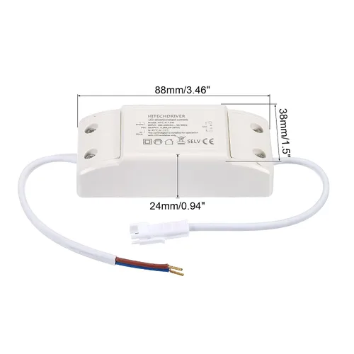 Miniatura 2 de PATIKIL 8-12W 280mA LED Driver, 2Pcs AC 100-240V Salida 24-36V DC Conector macho Conector Rectificador de corriente constante Transformador Fuente
