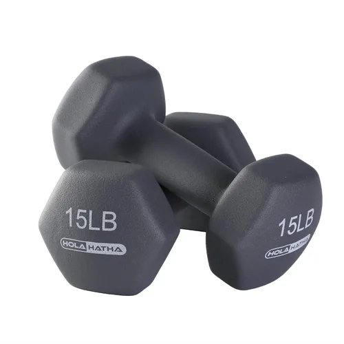 Miniatura 9 de HolaHatha Neoprene Dumbbell Weights Set w/Rack, Home Gym Equipment - Portable Weighted Exercise Dumbbells for Fitness, Training, and Lifting