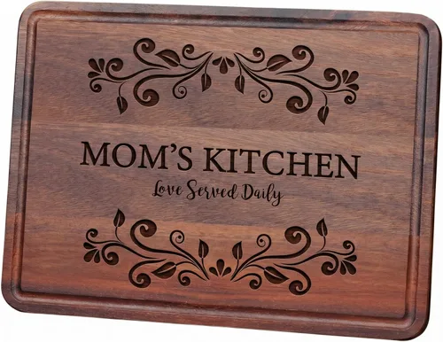 Tabla de cortar personalizada como regalo para el día de la madre, mamá, abuela, esposa, decoración de cocina de madera grabada, regalo