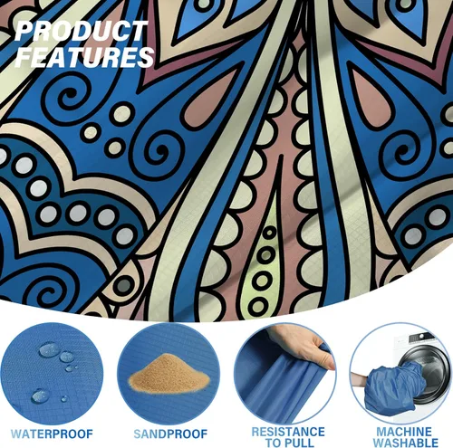 Miniatura 66 de Famstar Beach Blanket Oversized Extra Large 78"X81"/10'X9',Waterproof Sandproof Beach Blanket 2-8 Adults Lightweight Durable for Travel Camping