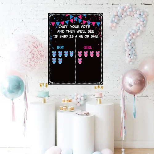 Miniatura 4 de MISS FANTASY Decoraciones de revelación de género – 54 juegos de revelación de género para votar ideas de revelación de género para niños o niñas