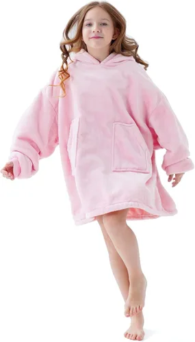Miniatura 23 de Aemicion - Manta con capucha tipo sudadera tamaño grande, vellón Sherpa con mangas y bolsillo, unisex para adultos, ideal para hogar, oficina