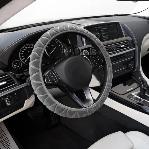Miniatura 9 de Funda de volante de automóvil, funda de volante de carbono de 15 pulgadas, accesorios de volante antideslizantes transpirables para hombres