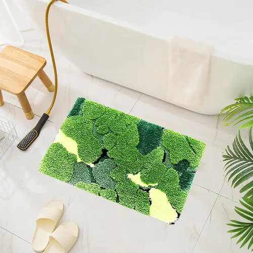 Miniatura 10 de UKELER ELER - Bonita alfombra de baño Chill Pill, azul, absorbente, antideslizante, lavable, suave, lanuda alfombra de ducha de 27.5 x 15.5 pulgadas