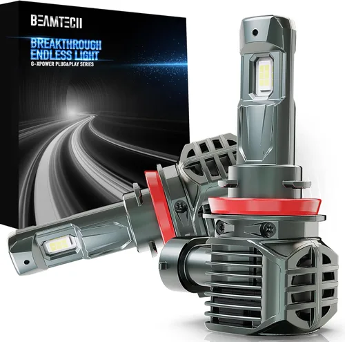 Miniatura 15 de BEAMTECH Bombillas 9005, chips G-XPower HB3 para luz antiniebla 500% más brillante 6500K xenón blanco, enchufe y uso, paquete de 2
