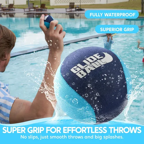 Miniatura 2 de SYNCFUN 4 Pcs Skip Water Balls,Splash Water Bouncing Balls with Mesh Bag, Beach Toys for Kids, Pool Toys for Friends and Family, Fly Swimming Game