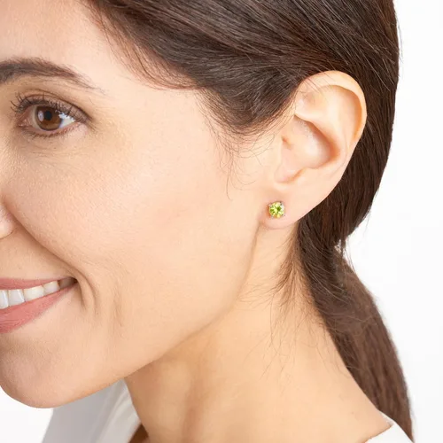 Miniatura 60 de Amazon Essentials Aretes redondos de plata de ley con piedra natal (anteriormente colección Amazon)
