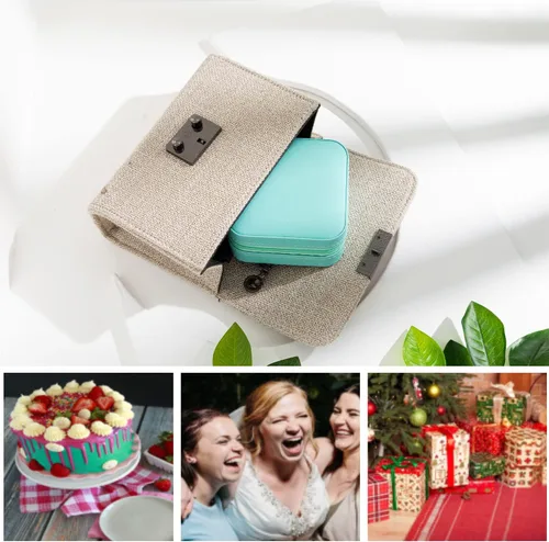 Miniatura 7 de KElofoN Organizador de joyas de viaje joyero de viaje caja organizadora de joyas pequeña para niñas y mujeres azul