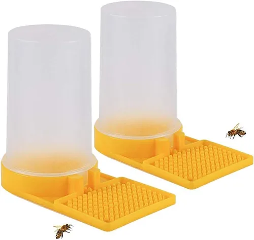 Paquete de 2 dispensadores de agua de apicultura de colmena de miel, alimentador de entrada de colmena, equipo de apicultura, herramienta de nido de