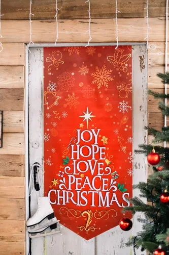 Miniatura 5 de Cartel de puerta de Feliz Navidad. Letrero colgante de porche delantero de Navidad, decoración al aire libre, jardín exterior, pared interior, patio