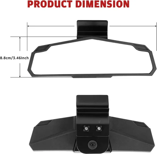 Miniatura 7 de HAKA TOUGH Espejo retrovisor central para Can Am Defender/Polaris Ranger, UTV Espejo retrovisor ancho convexo para Ranger 570 900 xp 1000 Crew