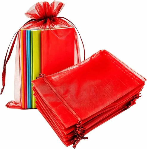 Miniatura 10 de Paquete de 50 bolsas de organza de regalo con cordón verde de 4 x 6 pulgadas para baby shower, Navidad, cumpleaños de bebé, recuerdo de fiesta