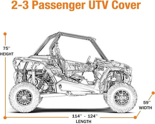 Miniatura 8 de Cubierta UTV impermeable resistente tela Oxford para todo tipo de clima, cubiertas de protección para Polaris RZR Ranger Can-Am Defender Teryx Negro