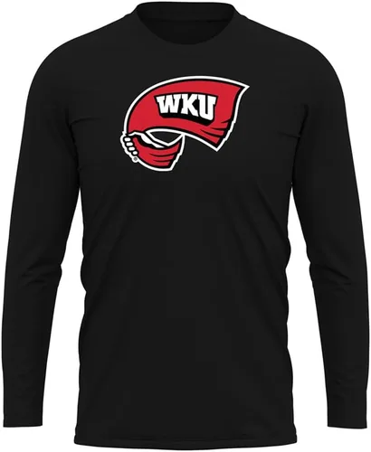 Miniatura 89 de Camisa deportiva de manga larga oficial de la NCAA Collegiate para hombre, colección negra con logotipo primario