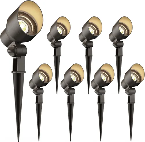 GOODSMANN Kits de iluminación de paisaje, luces de bajo voltaje, 8 unidades, luz de inundación de paisaje, 3 W, LED, 200 lúmenes, luces de paisaje