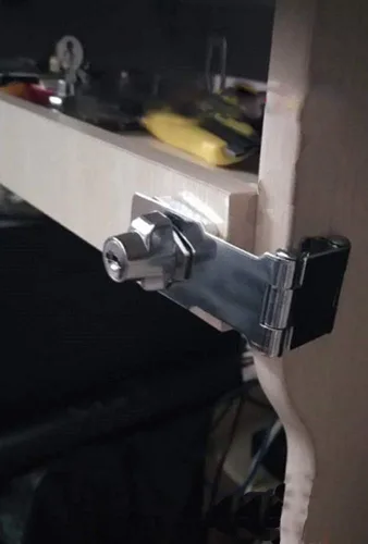 Miniatura 6 de WANLIAN Cerradura de seguridad oculta de alta resistencia, 2 piezas de doble bisagra con llave, enlace flexible, acero inoxidable y aleación