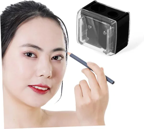 Miniatura 7 de minkissy Sacapuntas para la pluma de la ceja mini sacapuntas agujero doble para cosméticos