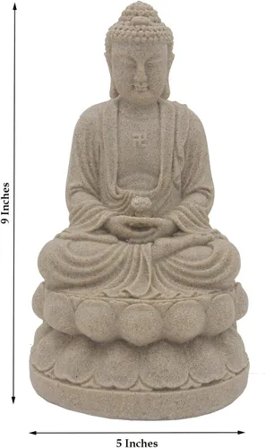 Miniatura 5 de DharmaObejcts - Estatua de Buda meditando armonía de paz - 9 pulgadas de alto