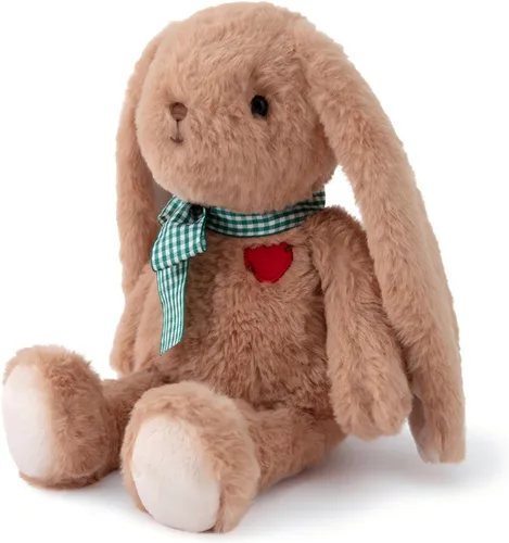 Miniatura 3 de Conejito pequeño de peluche con corazón, lindo conejo marrón, animales de peluche suaves, oso de peluche, juguetes de peluche, regalos para novia