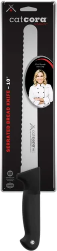 Miniatura 6 de CAT CORA Cuchillo de pan dentado offset, hoja de acero alemán profesional de 9 pulgadas para masa madre casera, rebanado de pan artesanal o corte