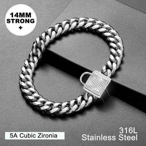Miniatura 6 de Collar de perro con cierre de circonita de 0.555 pulgadas, collar de metal plateado para cachorros, collar de lujo para perro, pequeño mediano