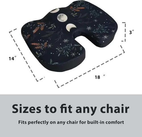 Miniatura 5 de Cojín de asiento bohemio para aliviar el dolor de coxis, oficina, computadora, espuma viscoelástica, cojín para silla de alivio de presión, cojín
