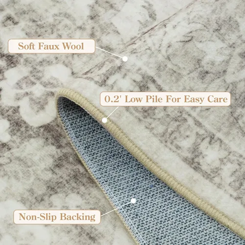 Miniatura 5 de Alfombra de entrada LIVEBOX de 3x5, alfombras lavables para área de cocina y baño, alfombra antideslizante para puerta delantera de dormitorio, gris