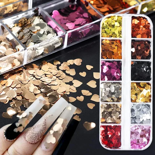 Miniatura 10 de Lentejuelas de uñas con purpurina de otoño, hojas de arce, copos de purpurina holográfica, hojas de arce holográficas, purpurina para uñas, diseño