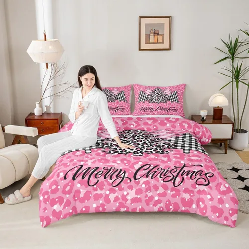 Miniatura 15 de Manfei Juego de edredón con siluetas de unicornio, tamaño King, juego de ropa de cama romántica de cielo estrellado y galaxia, decoración de Navidad