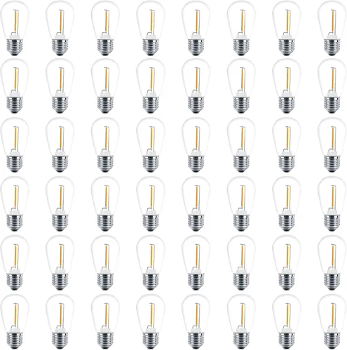 Miniatura 10 de Bombillas LED de luz de cadena S14 de color, paquete de 24 bombillas de 1 W, de plástico irrompible e impermeable, para interiores y exteriores