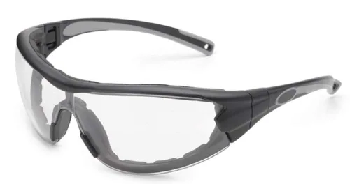Miniatura 4 de Gateway Safety 21GB9F Swap Wraparound Gafas/Anteojos Híbridos de Seguridad para los Ojos, Lente Antivaho con Espejo Azul, Marco Negro con Borde