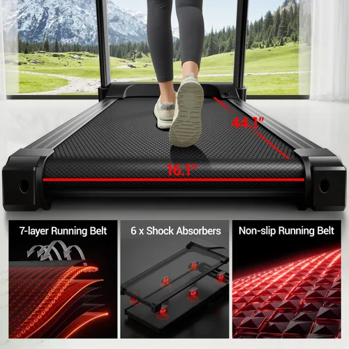 Miniatura 6 de UMAY Fitness Treadmill with 20-Level 20% Auto Incline, Treadmills for Home Auto Folding with Pulse Sensors, 400 LBS Capacity, 4.0HP Quiet Brushless