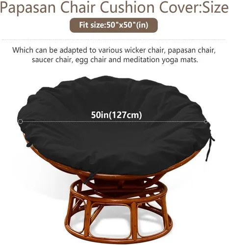 Miniatura 2 de Papasan - Funda de cojín para silla Papasan resistente al agua, para puertas exteriores, agradable a la piel, suave, lavable a máquina, sin