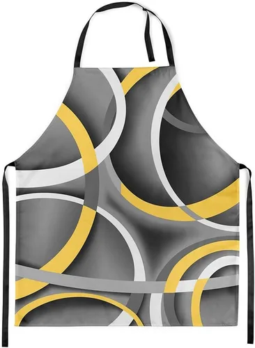 Miniatura 22 de Castle Fairy Delantal de cocina geométrico en espiral, moderno delantal impermeable con rayas simples para adultos (sin bolsillo), 31 x 26 pulgadas
