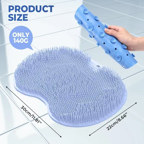 Miniatura 6 de Alfombrilla de ducha para pies con ventosas antideslizantes, almohadilla de masaje para pies y espalda, alfombrilla de masaje para pies de ducha