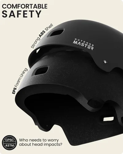 Miniatura 2 de OutdoorMaster Casco de Patineta y Ciclismo - Beetles Snug, Casco de Bicicleta para Adultos, Jóvenes y Niños - Dos Forros Extraíbles, Ventilación