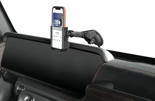 Miniatura 23 de WeatherTech WindshieldFone con extensión - Soporte universal para teléfono de coche montado en el parabrisas - Perillas billet negras