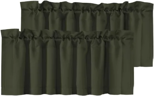 Miniatura 56 de H.VERSAILTEX - Cenefa térmica para ventana con dobladillo para barra, para oscurecer las habitaciones; ideales para la cocina, 52” x 18” Gris paloma