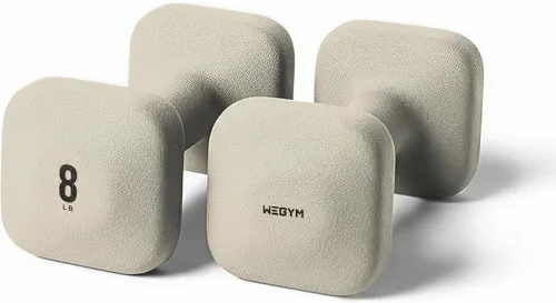 WeGym SafeGrip Square Dumbbells with Anti Slip Handles, Aesthetic Free Weights for Home Workouts, Stable Design Prevents Rolling during Floor