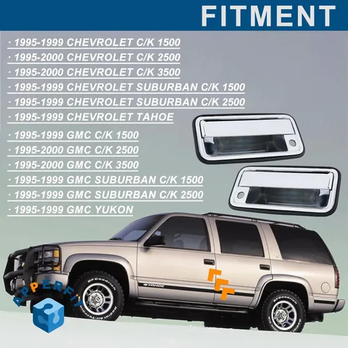 Miniatura 5 de APPERFiT Manija de Puerta Externa Completamente Metálica (Cromada) Compatible con 1995-2000 Chevrolet Chevy Tahoe Suburban C1500 C2500 C3500 K1500