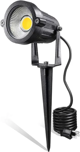 Luces LED de paisaje, 5 W 120 V CA para caminos al aire libre, jardín patio, luz de inundación impermeable IP65, foco al aire libre con estaca,
