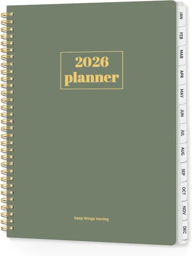 Miniatura 23 de SUNEE Agenda 2026, agenda semanal y mensual, enero de 2026 a diciembre de 2026, agenda diaria con pestañas, páginas de notas, encuadernación en Negro