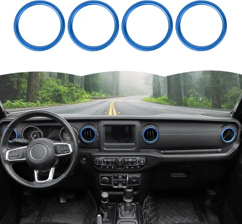 Miniatura 12 de Hoolcar – Anillo para ventilación de aire acondicionado interior, accesorios compatibles con Jeep Wrangler JL JLU y Gladiator JT 2018-2023, aleación