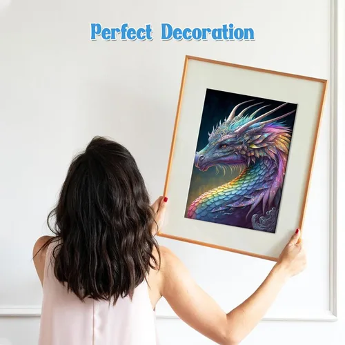 Miniatura 5 de NAIMOER Kits de pintura de diamante de dragón para adultos, kits de pintura de diamante de dragón 5D para adultos y niños, arte de diamantes