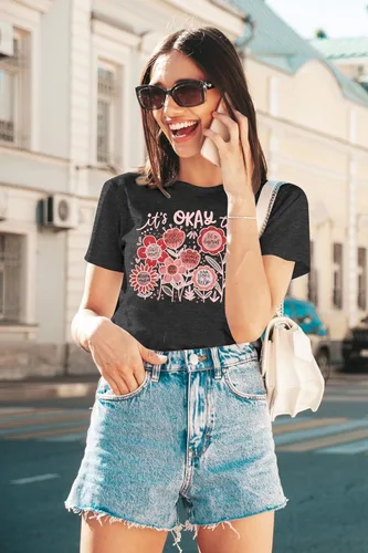 Miniatura 4 de Camisetas de profesor para mujer, camiseta con texto en inglés "Be Kindness", camisetas de salud mental, camiseta bohemia con gráficos florales